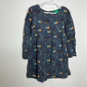 Little Green rascals Nighttime forest print dress 5/6 yrs girls organic cotton